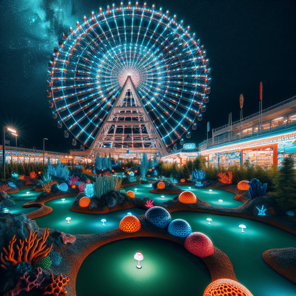 Enjoy family fun with a night at the Branson Ferris Wheel and Coral Reef Mini Golf.