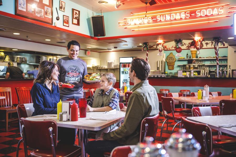 Savor the moment with family dining at Mel's Hard Luck Diner in Branson.